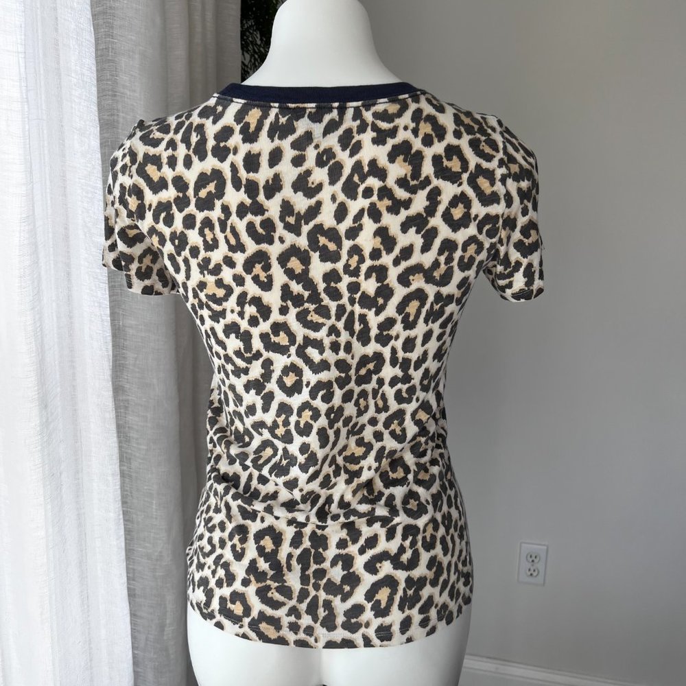 J. Crew Leopard Print Ringer Tee - Picture 5 of 6